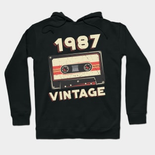 Vintage 1987 Retro Cassette Tape 33rd Birthday Hoodie